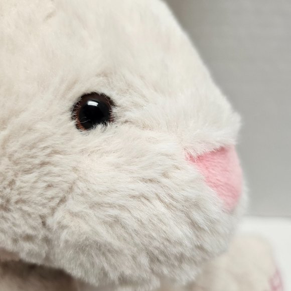 Gitzy Plush Gingham Stuffed Animal Cream Bunny Rabbit with Bow Toy Decor - Picture 13 of 14